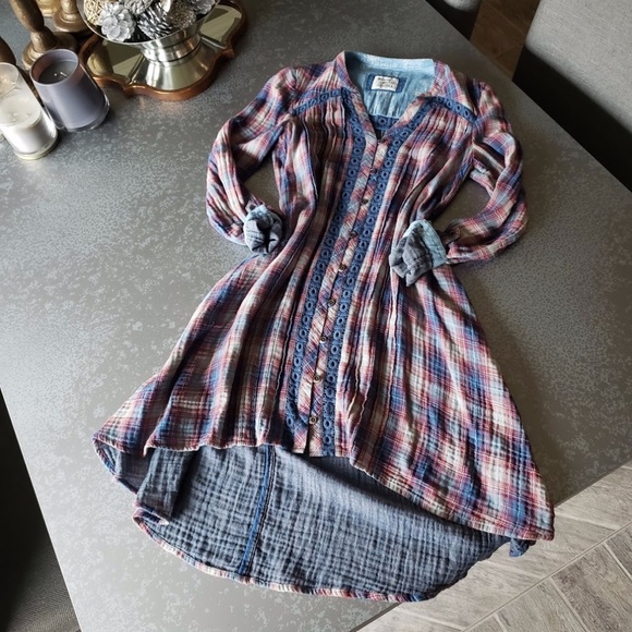 HOLDING HORSES Dresses & Skirts - Anthropologie - Plaid Button Down Shirt Dress- XS